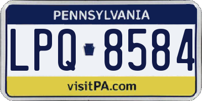 PA license plate LPQ8584