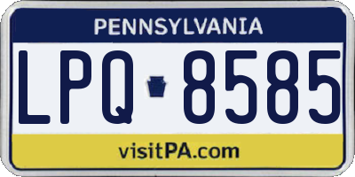 PA license plate LPQ8585