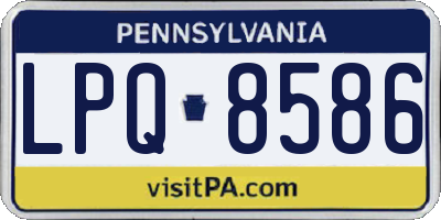 PA license plate LPQ8586