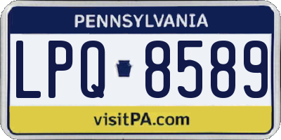 PA license plate LPQ8589