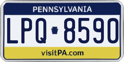 PA license plate LPQ8590