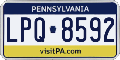PA license plate LPQ8592