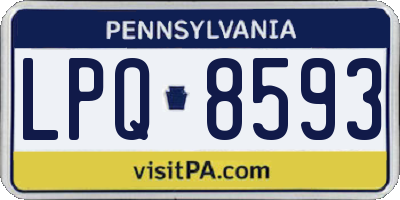 PA license plate LPQ8593