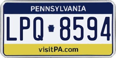 PA license plate LPQ8594