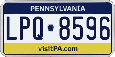 PA license plate LPQ8596
