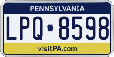 PA license plate LPQ8598