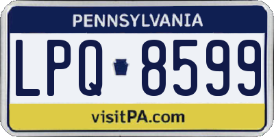 PA license plate LPQ8599