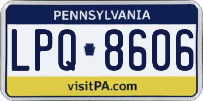PA license plate LPQ8606