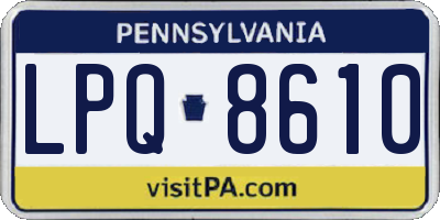 PA license plate LPQ8610