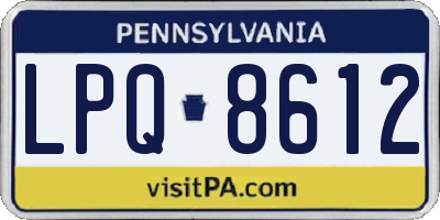 PA license plate LPQ8612