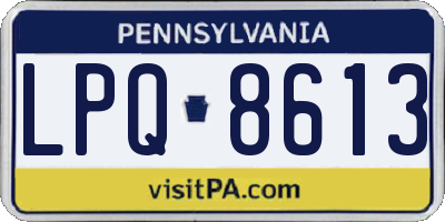 PA license plate LPQ8613