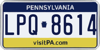 PA license plate LPQ8614