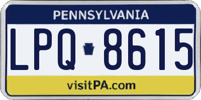 PA license plate LPQ8615