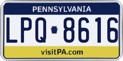 PA license plate LPQ8616