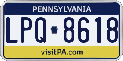 PA license plate LPQ8618