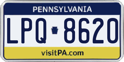 PA license plate LPQ8620