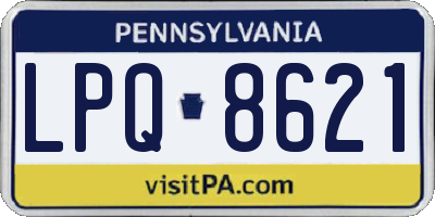 PA license plate LPQ8621
