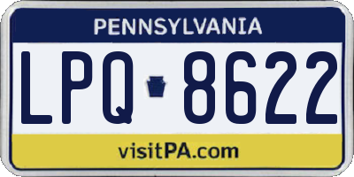 PA license plate LPQ8622