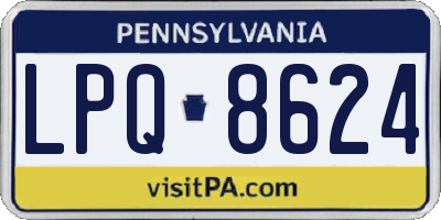 PA license plate LPQ8624