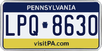 PA license plate LPQ8630