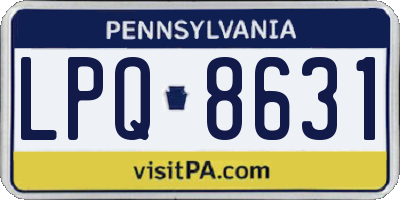PA license plate LPQ8631