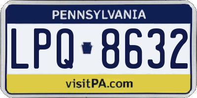 PA license plate LPQ8632
