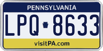 PA license plate LPQ8633