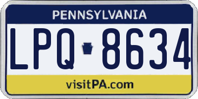 PA license plate LPQ8634