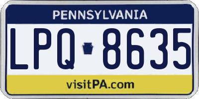 PA license plate LPQ8635