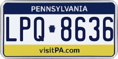 PA license plate LPQ8636