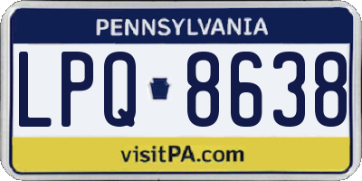 PA license plate LPQ8638