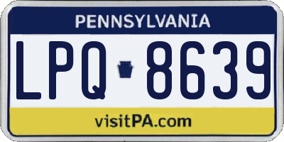 PA license plate LPQ8639