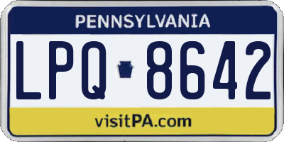 PA license plate LPQ8642