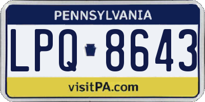 PA license plate LPQ8643
