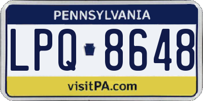 PA license plate LPQ8648