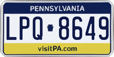 PA license plate LPQ8649