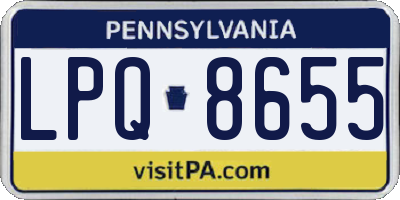 PA license plate LPQ8655
