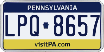 PA license plate LPQ8657