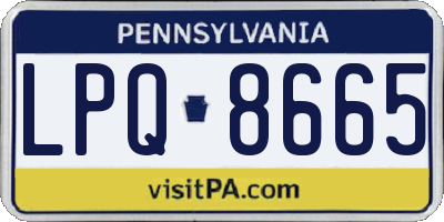 PA license plate LPQ8665