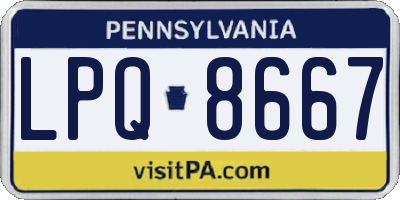 PA license plate LPQ8667