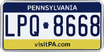 PA license plate LPQ8668