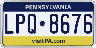 PA license plate LPQ8676