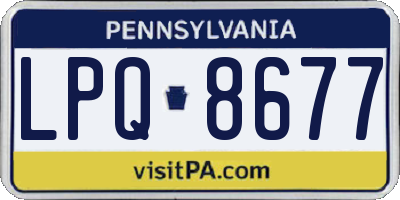 PA license plate LPQ8677