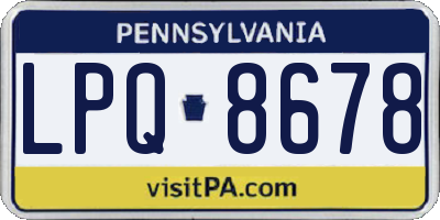 PA license plate LPQ8678