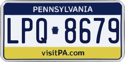 PA license plate LPQ8679