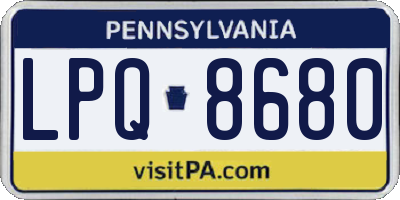 PA license plate LPQ8680