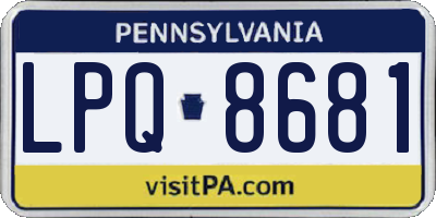 PA license plate LPQ8681