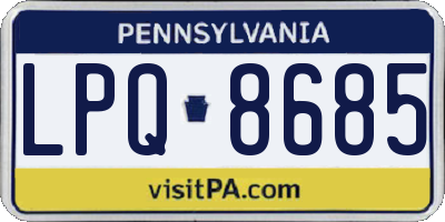 PA license plate LPQ8685