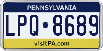 PA license plate LPQ8689