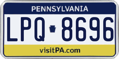 PA license plate LPQ8696